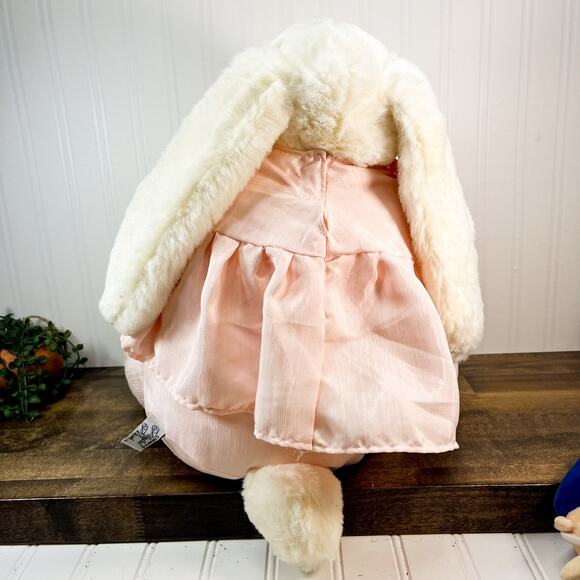 Chrisha Playful Plush Bunny Rabbit Stuffed Animal Pink Dress 20" 1988 VTG - Picture 11 of 13